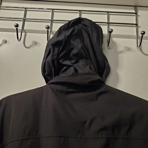 Vintage Polo Ralph Lauren Men's Black  Zip Away Hood Windbreaker Jacket XL - Picture 9 of 9